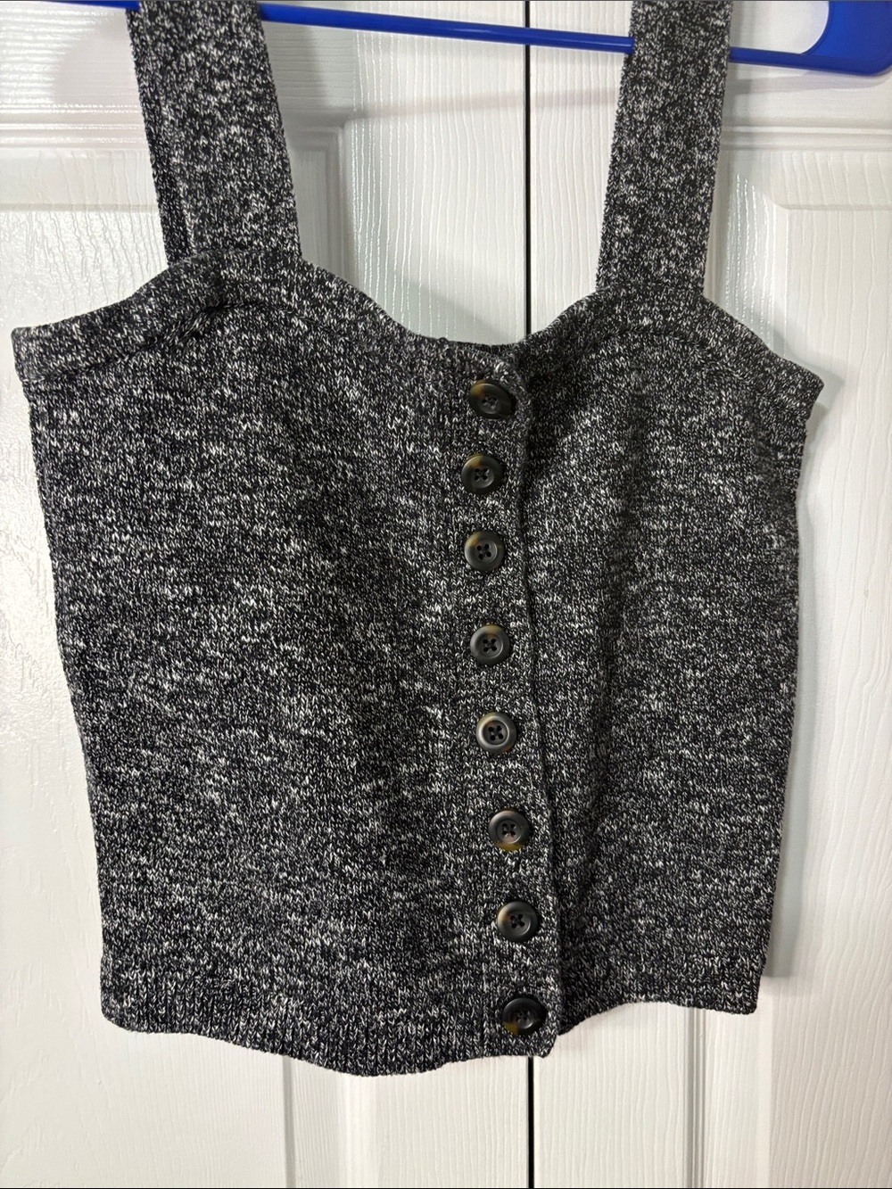 Madewell Black & White Heathered Knit Top Sz S Excellent Condition - Picture 3 of 4